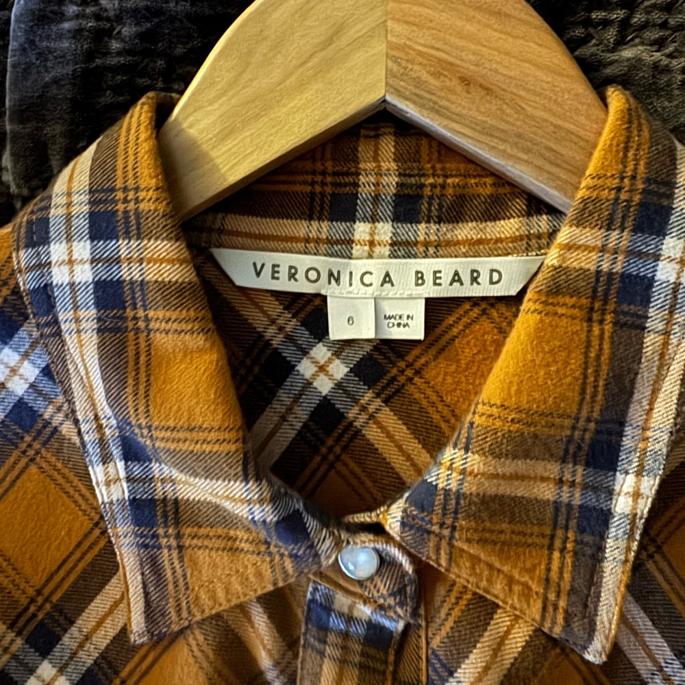 Veronica Beard Mustard and Navy Plaid dress